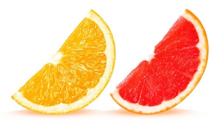 Żółty i czerwony grapefruit w diecie grejpfrutowej