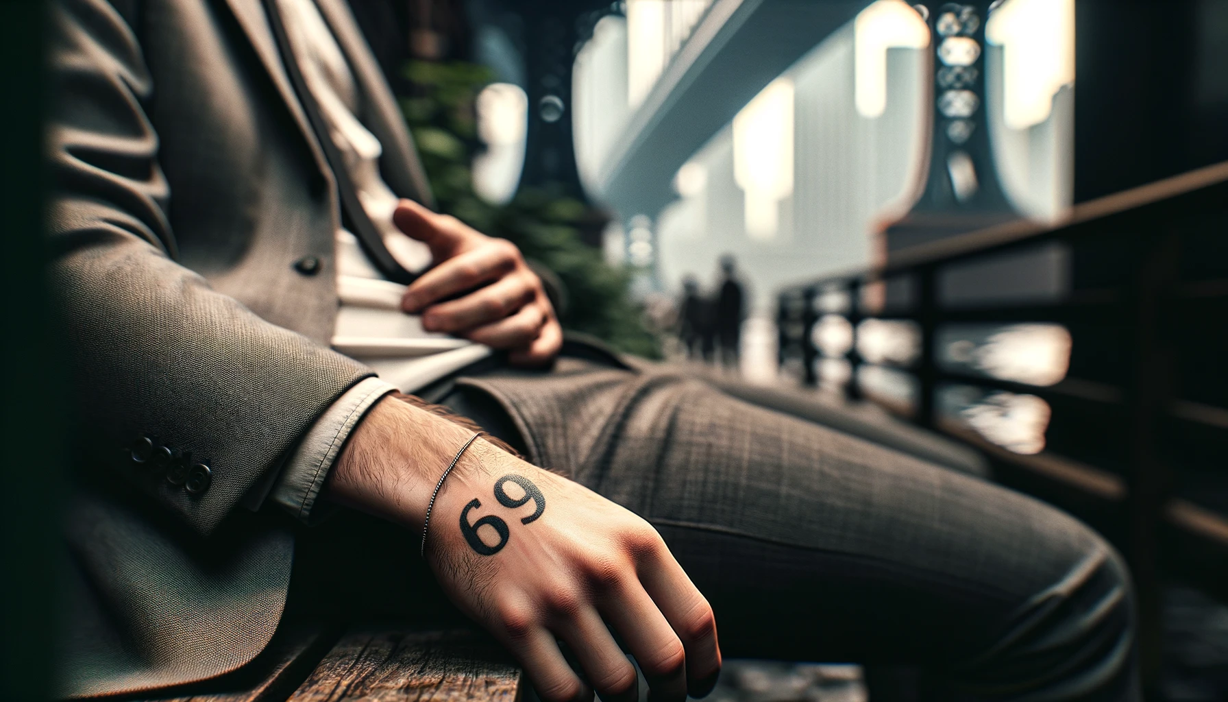 Tatuaż cyfry 69 na nadgarstku