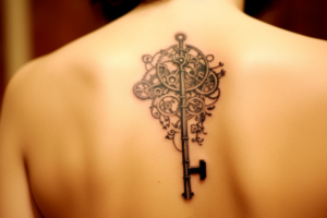 Tatuaż dla par w kształcie klucza symbolizujący wytrwałość i wieczną miłość do drugiej połówki