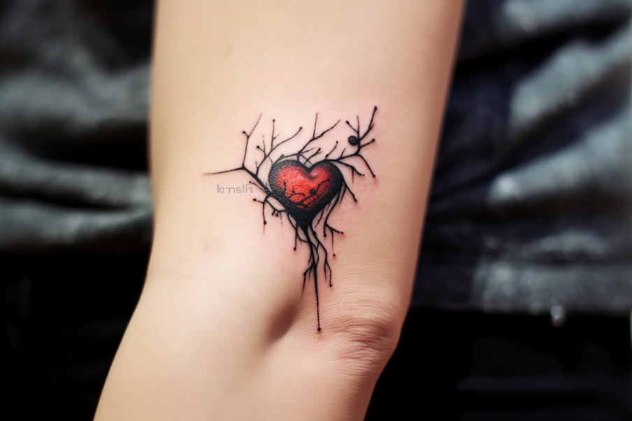 Tatuaż w kształcie serca z charakterem idealnie pasuje do par z ogromną namiętnością w sercu