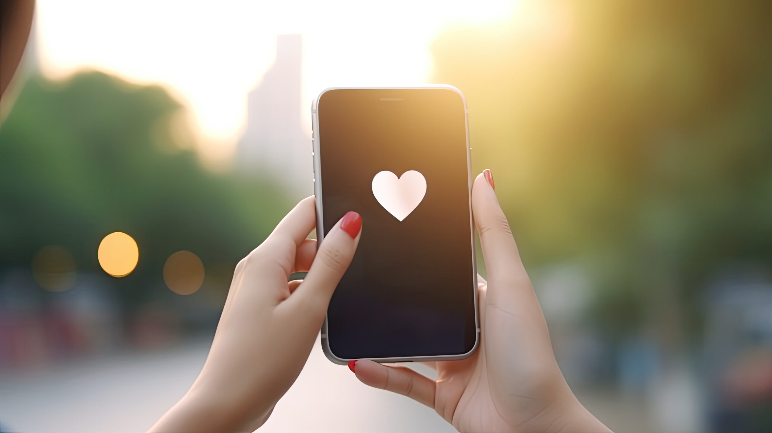 Na obrazku widoczna jest uśmiechnięta kobieta, korzystająca z aplikacji Tinder na swoim smartfonie. Wyraża ona entuzjazm i ciekawość, przeglądając różne profile i możliwości nawiązania nowych romantycznych połączeń za pomocą popularnej platformy randkowej.