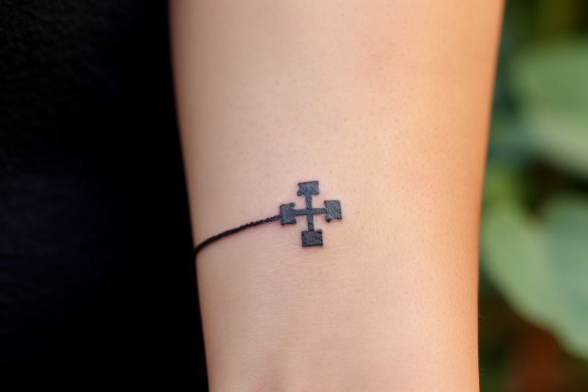 Mały tatuaż w formie puzzla