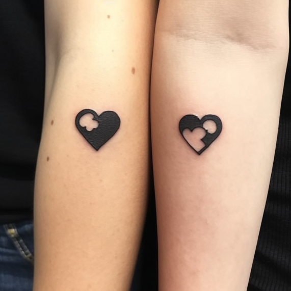 Dwa cera tatuaże z delikatnym symbolicznym wypełnieniem