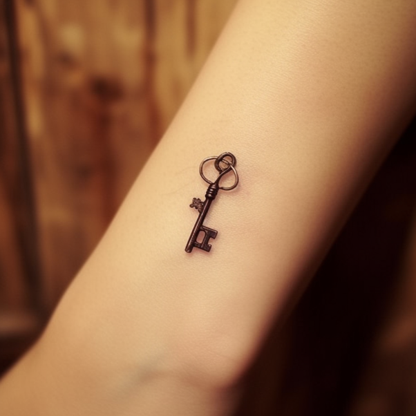 Malutki tatuaż klucz
