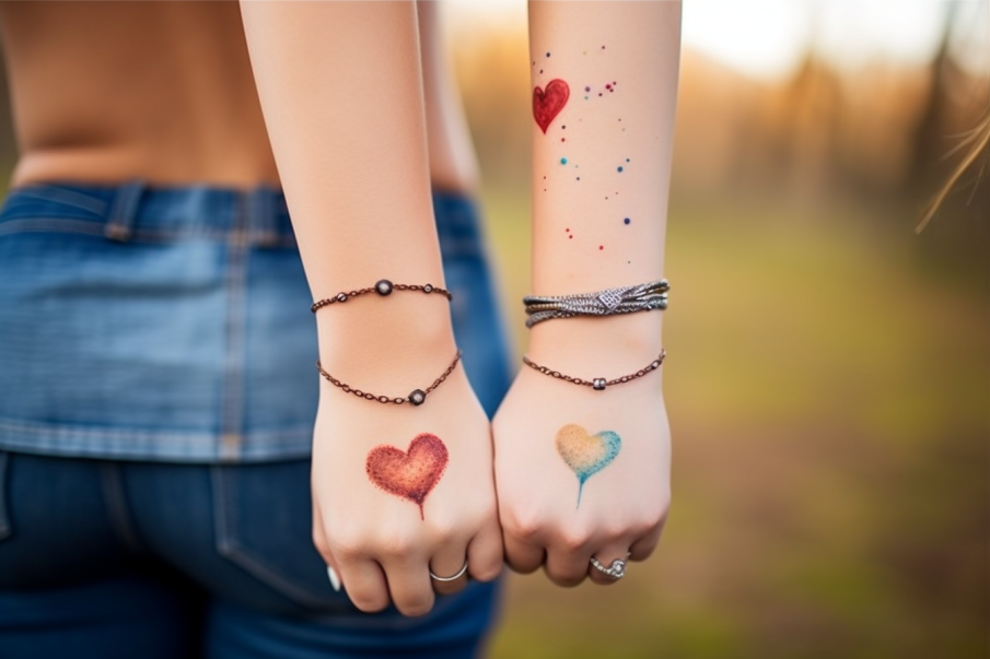 Małe kolorowe serca czyli tatuaże jako symbol przyjaźni