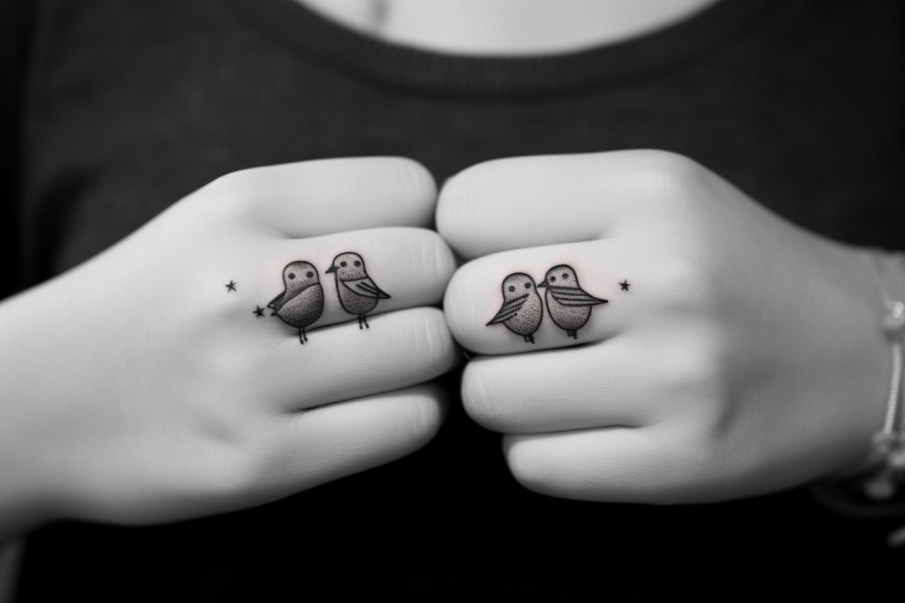 tatuaż ptaszki łączone u kobiet