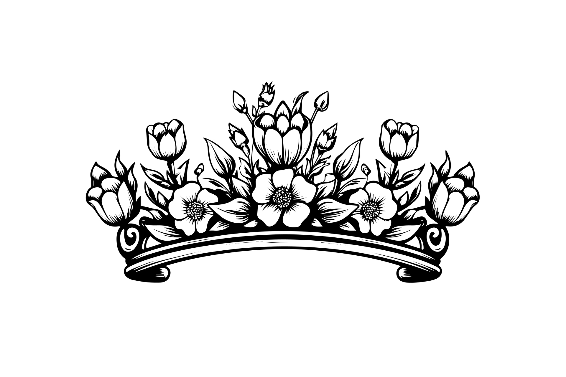 Szkic tatuażu korony. To delikatny i precyzyjny rysunek, który symbolizuje władzę, charyzmę i majestat