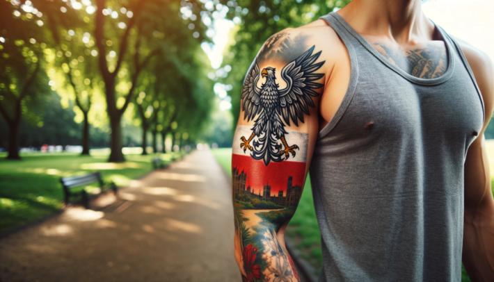 Tatuaż patriotyczny na ramieniu
